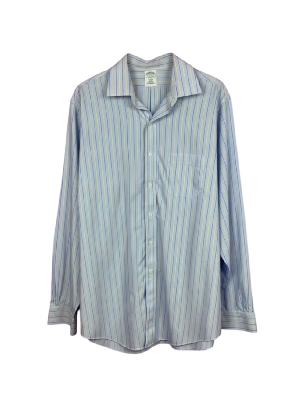 Brooks Brothers Regent Cotton Pinstripe Dress‎ Shirt Blue White Men’s 16-35